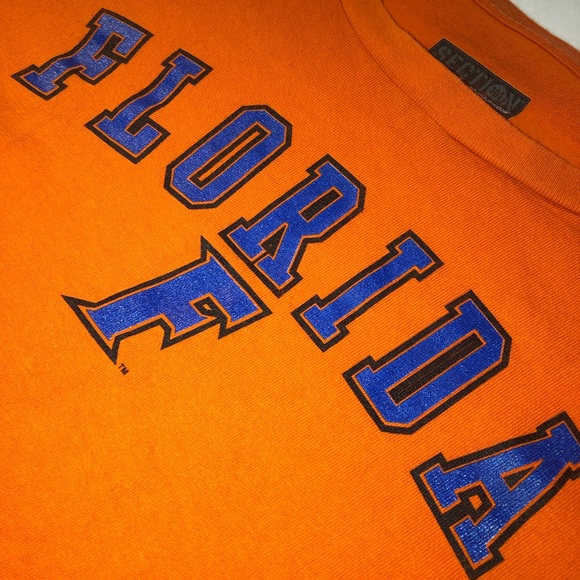 Men’s Majestic Florida Gators Logo Graphic Long Sleeve Shirt Size Medium Orange - Picture 3 of 5